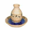 Ceramic Canldlestick with small plate 7,5 cm