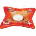 Glass Star-Shaped Cadle Holder No1032 10x10cm