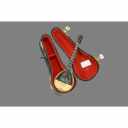 Miniature wooden bouzouki with sheath 04-MAB21, 21cm