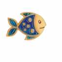 Mini ceramical wall decoration -fish 14 cm