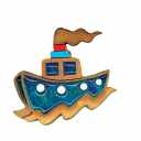 Mini ceramical wall decoration-boat 13x14 cm 